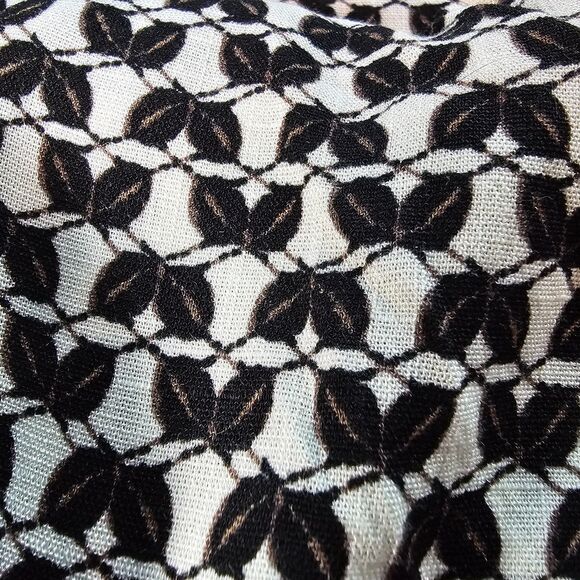 NWT Max Studio London Black White & Gold Flowy Button Up Shirt Top Blouse sz XL - Picture 8 of 10